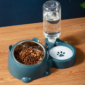 Bol pour chat 2 en 1 avec distributeur d'eau pour animaux de compagnie, ensemble d'alimentation et d'hydratation pour animaux de compagnie de forme arrondie - Product Image 1