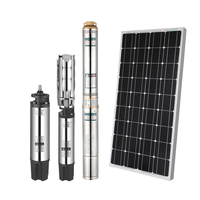 HOP Pompe solaire hybride submersible AC DC Difful Metering Acier inoxydable Plastique transparent Brushless pour puits solaires profonds