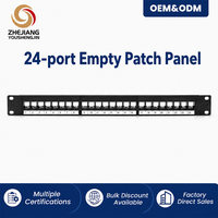 Panneau de brassage modulaire vierge 1U 19 pouces 24/48 ports, non équipé de connecteurs Keystone, pour montage en rack Cat5e Cat6 Cat6A