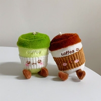 Porte-clés en peluche tasse à café Kawaii, breloque en peluche latte douce, décoration de sac, petits cadeaux promotionnels pour café