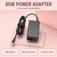 Chargeur USB-C 65W pour ordinateur portable HP – Adaptateur secteur universel avec câble fixe