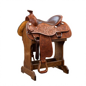 Selle de course de style anglais en cuir de vache véritable de qualité supérieure BS International, bride de cheval, arceau en bois, SUS304 durable, NA94 - Product Image 1