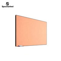 Tableau blanc mural magnétique en verre avec cadre en aluminium moderne SpaceUnited pour bureau