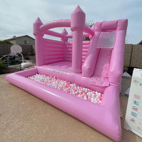 Château gonflable avec toboggan et piscine à balles pour enfants, structure de saut gonflable pour fêtes et mariages