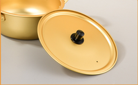 24 pièces/carton 16/18/20cm – Nouvelle marmite coréenne en aluminium couleur or pour nouilles et soupes, mini-ustensile de cuisine, compatible lave-vaisselle, durable, pour restaurant