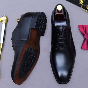 Chaussures en cuir décontractées pour hommes, rehaussantes de 6 cm, à bout pointu, style rétro Oxford, imperméables et respirantes, grandes tailles, collection automne - Product Image 4