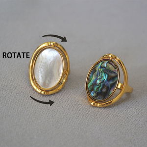 Daidan Cat Eye Stone Anxiety <strong>Ring</strong> Spinner 925 Sterling Silver Adjustable Cz Star <strong>Spin</strong> <strong>Ring</strong> - Product Image 6