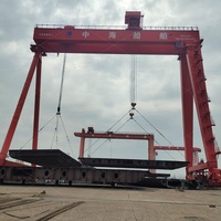 Grue portique de 150 tonnes pour la construction navale, l'assemblage de coques, la manutention de tôles d'acier et la fabrication de grands navires