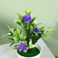 Mini Bonsaï Artificiel Premium Lotus avec 5 Fleurs, Décoration Florale Artificielle en Pot pour Table de Maison, Vente en Gros