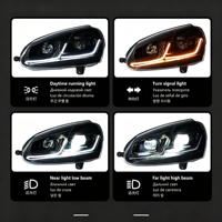 Pour Volkswagen Golf 5 MK5 2006-2010, phares modifiés, taille 7,5 pouces, feux diurnes bicolores, 6000 lumens, couleur 6000K
