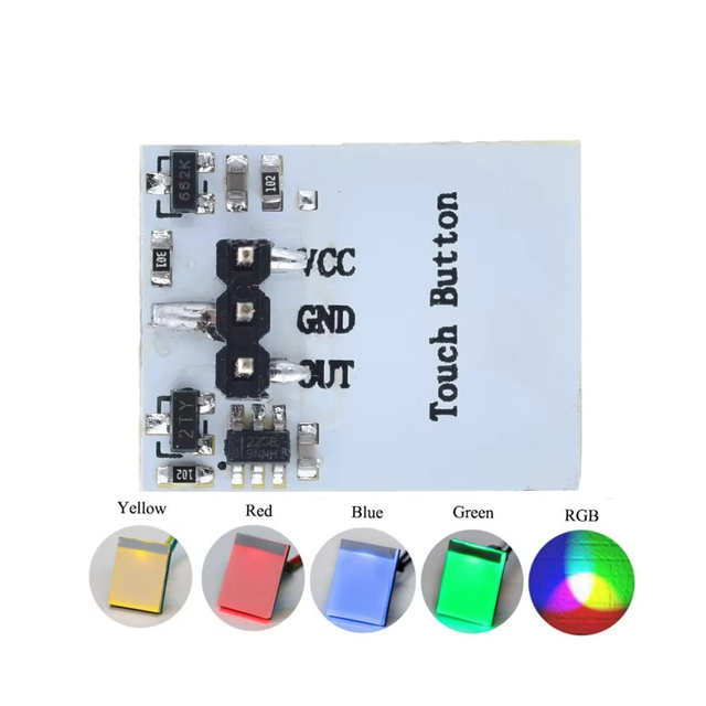 Capacitive Touch Switch HTTM Touch Button Sensor Module Green Blue Red Yellow RGB Colorful Display Integrated Circuit