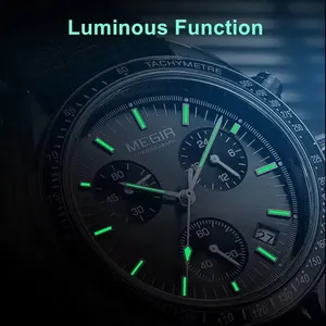 MEGIR 2026 New Luxury Men's Watches Canvas Weaving Strap Sport <strong>Automatic</strong> <strong>Chronograph</strong> Quartz Waterproof Wristwatch for Male 2247 - Product Image 2