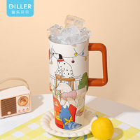DILLER - Taza Térmica de Acero Inoxidable de Alta Calidad, Duradera, con Diseño Impreso, Aislada, Ecológica, 40 oz, 1200 ml, Envío Inmediato