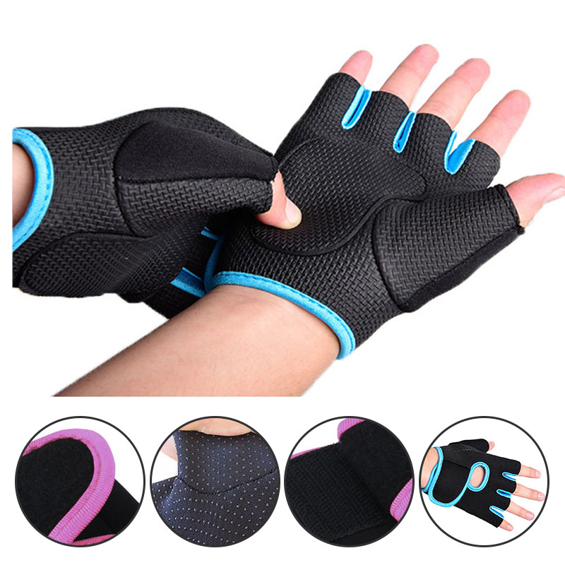 Дышащие спортивные перчатки на пол пальца для мужчин и женщин, фитнеса, тренажерного зала, велоспорта