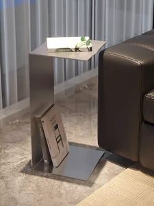 <span class=keywords><strong>Mesa</strong></span> de Centro Personalizada de Acero Inoxidable con Borde Largo, Estilo Minimalista para Sala de Estar - Product Image 3