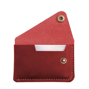 Porte-cartes rétro en cuir PU fait main, populaire à l'international, porte-monnaie compact créatif à bouton-pression, mini porte-cartes de visite portable - Product Image 3