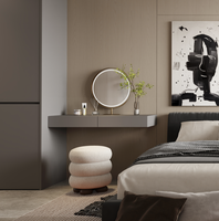 Nouveau modèle de table de toilette en panneau de bois minimaliste sur mesure, table de chevet modulaire écologique pour hôtel, appartement, chambre à coucher