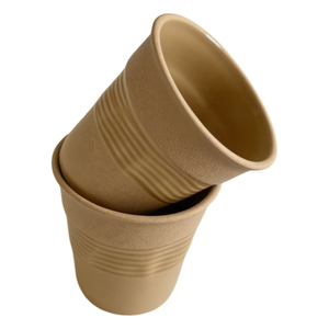 Tasse à café en céramique de porcelaine créative en gros avec anse, réutilisable, design froissé irrégulier, pour thé, eau, lait, cadeaux - Product Image 3