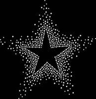 Motif de transfert thermocollant à strass en forme d'étoile à effet de pulvérisation éclatante