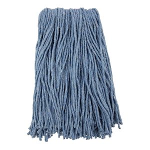 Boardwalk BWK2016B #16 Blue <b>Mop</b> Head Cut-End Standard with Cotton/Synthetic Fiber 12/ Carton - Product Image 1