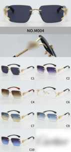 Gafas de Sol Clásicas Carer Doradas, Gafas de Marca de Lujo, Gafas de Sol de Diseñador, Gafas de Metal sin Montura, Gafas con Protección UV - Product Image 2