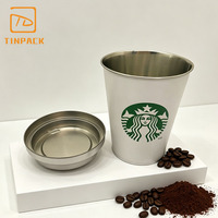 Lata de Metal con Forma de Taza de Café, Personalizada con Logotipo, Precio al por Mayor, para Almacenamiento de Café y Té, Envase para Regalo