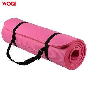 Tapis de yoga Woqi 6 mm d'épaisseur, pliable, antidérapant, en TPE, pour la gym, les entraînements et les exercices à domicile, bleu paon, forme rectangulaire - Product Image 5