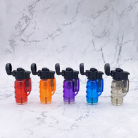 Briquet torche à jet de flamme rechargeable, petit et fin, coupe-vent, pour cuisine, rechargeable au gaz butane, briquet à flamme de jet, pistolet à flamme