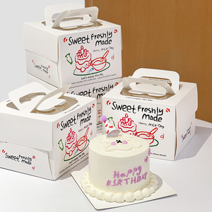 Boîte à gâteau avec poignée et fenêtre transparente, boîte en papier pour gâteaux, desserts, collations, boîte de présentation pour anniversaire, mariage - Product Image 3