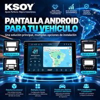 Autoradio universel KSOY 9,21/10,1 pouces Android 16 avec tableau de bord, navigation GPS, écran tactile et affichage QLED