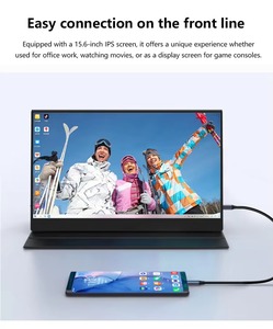 จอภาพแบบพกพา18.5นิ้วจอภาพแบบสัมผัส1080P สำหรับแล็ปท็อป IPS FHD ความสว่างสูง450 nits สำหรับจอเกม