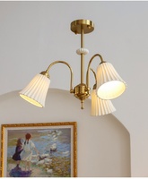 Luminaire suspendu vintage en cuivre à 6 lumières, lumière d'ambiance chaude pour salle à manger, salon, décoration intérieure
