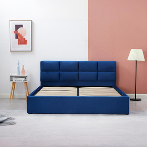 Fabric Upholstered Platform <b>Bed</b> Frame Hydraulic Lift Up <b>Storage</b> <b>Bed</b> <b>With</b> Sturdy Slat Support - Product Image 5