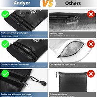 Sac de rangement ignifuge et étanche amélioré pour documents et argent liquide avec fermeture éclair – Organisateur essentiel pour documents importants