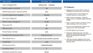 Máquina de soldar MIG 630 IGBT con inversor CO2, máquina de soldar MIG de alta potencia 3 en 1 - Product Image 4