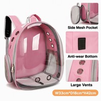 Mochila Transparente para Mascotas, Bolsa de Viaje Tipo Cápsula con Orificios de Ventilación, Gran Capacidad, Cierre de Cremallera, Carga Máxima de 7 kg para Gatos y Perros