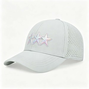 Custom 3D Embroidery Logo Snapback <b>Hat</b> <b>Waterproof</b> Velvet Laser Cut Hole Perforated 7 Panel Flat Brim Quick Dry Outdoor Party Use - Product Image 3