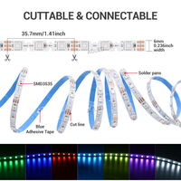 Strip LED RGB SMD3535 12V Bentuk S Zigzag 5M Per Roll untuk Huruf Saluran Signage