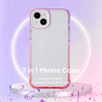 C & T Trois-en-un Antichoc TPU PC TPE Étui de Protection Transparent avec Protection 360 et Protection de Lentille pour