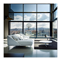 Marco de ventana de aleación de aluminio Espaciadores en forma de arco Gran techo a piso Ventanas de vidrio grandes con una vista amplia