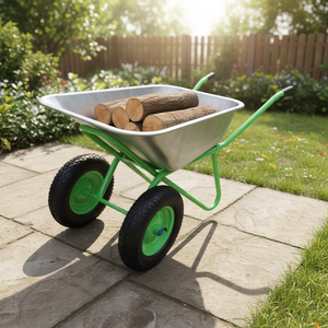 <span class=keywords><strong>Carretilla</strong></span> de Doble Rueda y Bandeja Metálica, <span class=keywords><strong>Carretilla</strong></span> de Alta Resistencia para Construcción, Modelo WB6418s, Capacidad de 300 kg - Product Image 3