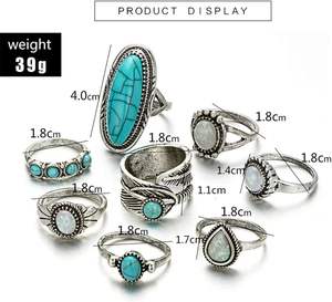 Набор кольцевых колец в богемном стиле, 8 шт. - Product Image 3