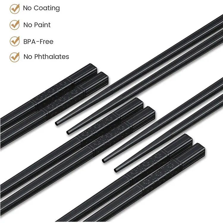 High Quality 10 Pairs 9.5 Inches Reusable Non-Slip Fiberglass Chopsticks
