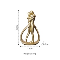 Sculptures Modernes Décoration Intérieure Statue Couple Amoureux en Résine Figurines pour Mariages Saint-Valentin Anniversaires Cadeaux