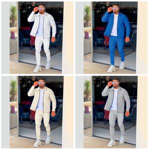 PASUXI nouveauté costumes gaufrés pour hommes survêtements zippés 2 pièces <span class=keywords><strong>jogging</strong></span> à capuche survêtement ensembles survêtement décontracté pour hommes - Product Image 2