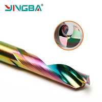 Fraise à rainurer simple en aluminium de 8 mm avec revêtement DLC arc-en-ciel, en carbure monobloc pour fraisage CNC et découpe de profilage à haute dégaine