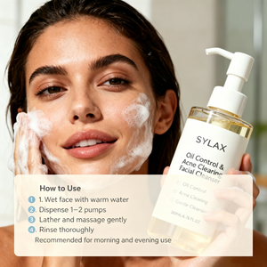 <span class=keywords><strong>Nettoyant</strong></span> anti-acné SYLAX pour le contrôle du sébum, nettoyage en profondeur doux pour les peaux grasses sujettes aux éruptions cutanées, approvisionnement direct d'usine, OEM et ODM personnalisables - Product Image 5