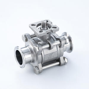 Válvula de Bola de Tres Piezas de Acero Inoxidable 304 de Grado Sanitario, Diseño Semicerrado de Instalación Rápida - Product Image 1