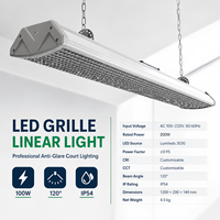 Lumière de terrain de sport LED LBG 200W anti-éblouissement avec grille en nid d'abeille, CCT personnalisé, CRI 70 80, IP54 pour terrain de pickleball, badminton, tennis