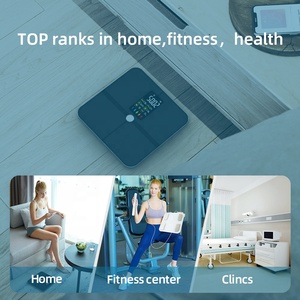 180kg capacité Fitness balance intelligente affichage numérique Composition corporelle contrôle de la fréquence cardiaque VA écran corps peser OEM ODM verre ABS - Product Image 6